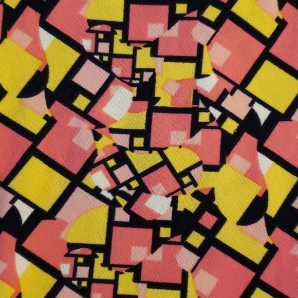 Lula roe Amelia size medium pink yellow and black - Picture 2 of 2